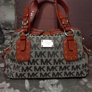 Michael Kors canvas and leather purse